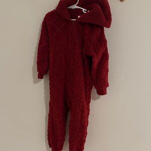 The Children's Place Textured Red Footie